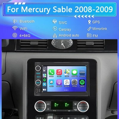 4G+64G APPLE CARPLAY CAR STEREO RADIO GPS FOR MERCURY SABLE 2008 2009 - Image 1 of 4