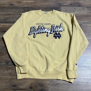 Champion Notre Dame Fighting Irish Sweater Adult M Medium Fleece Sweatshirt - Picture 1 of 9