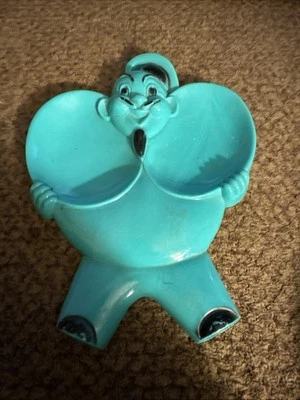 Reposacuchara doble vintage años 50 cocina chef azul turquesa Foto 1 de 4