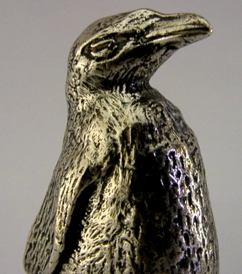 FIGURA ANIMAL PÁJARO PINGÜINO PLATA ESTERLINA BUEN TAMAÑO LONDRES 1956 54g 2,5 pulgadas Foto 1 de 4