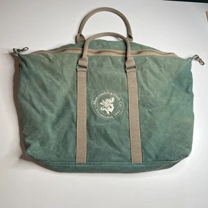 Abercrombie & Fitch Co. Canvas Duffel Travel Bag Green Moose Logo Vintage - Picture 1 of 12