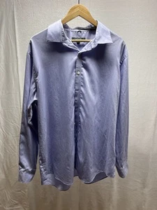Kenneth Cole Reaction Regular Fit Shirt Men's Size 17"/3-R Blue Long Sleeves - Picture 1 of 3