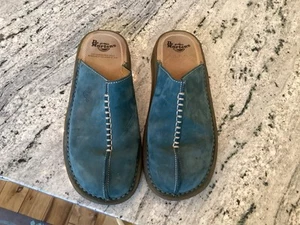 Dr Doc Martens Vintage 8a63 Slip On Mules Teal Suede SZ 6 US Y2K Boho - Picture 1 of 7