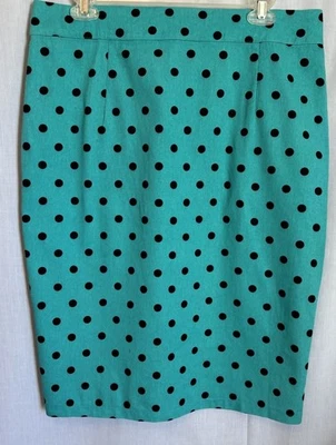 Lindy Bop Falda Retro Mujer Midi Recta Lápiz Verde con Lunares Negros XL Foto 1 de 4