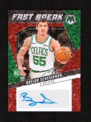2024-25 Panini Mosaic Fast Break Baylor Scheierman RC Red Auto 03/49 Celtics - Image 1 of 2