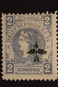 GERMANY HAMBURG HAMMONIA LOCAL PIRATE POST ARROW WINGS OVERPRINT MH - Picture 1 of 2