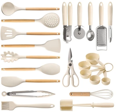 Juego utensilios cocina silicona 22 pzs resistentes al calor hasta 446°F, Nuevo Foto 1 de 4