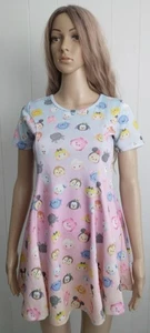 Disney Dress Round Neck Short Sleeve Pink Flared XL-14/16 Girls, XS Womens    - Picture 1 of 4