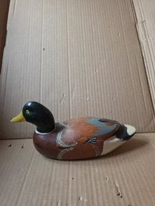 11 Zoll Vintage dekorative Holz Ente Köder Figur Vogel Stockente Erpel - Bild 1 von 6