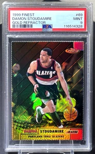 ( /100 ) Damon Stoudamire 1999-00 Topps Finest #69 Gold Refractor PSA Blazers - Picture 1 of 2