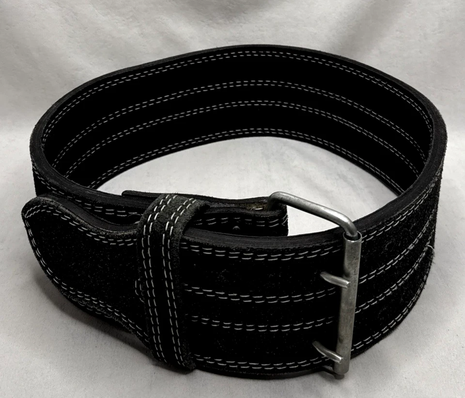 "Cinturón Flex Sports Powerlifting 2 puntas - cuero negro/gamuza (mediano) 32""-38""" Foto 1 de 4