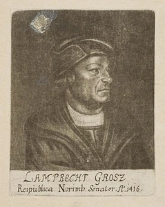Porträt des Lamprecht Grosz, 1790, Mezzotinto Barock Unbekannt (18.Jhd) - Picture 1 of 4