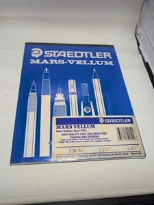 STAEDTLER 50 SHEET PAD MARS VELLUM 100% RAG TRACING / DRAWING PAPER NEW Vintage - Picture 1 of 5