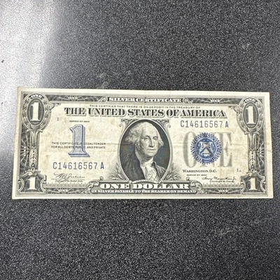 1934 $1 Silver Certificate Funny Back Note,Blue Seal - Image 1 of 2