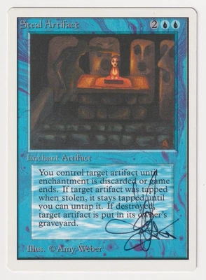 Signed Steal Artifact MP Unlimited Edition Artist Amy Weber 1993 WOTC MTG Magic! - Image 1 of 2