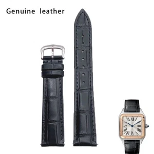18 15MM LEATHER STRAP BAND FOR FIT CALIBRE DE CARTIER SANTOS DUMONT WATCH BROWN
