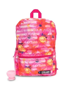 Pink Floral 18” Backpack with Speaker - Picture 1 of 3