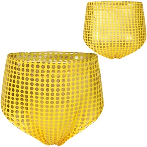 Kids Girls Dancewear Exercise Metallic Dots Stretch Underwear Workout Briefs - Picture 1 of 50