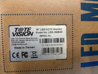 Tote Vision LED-1908HD CCTV  19" LED Monitor (NEW) - Image 1 of 2