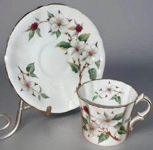 Dogwood Blossom Teacup And Saucer Set Bone China made in England Hammersley & Co - Picture 1 of 9