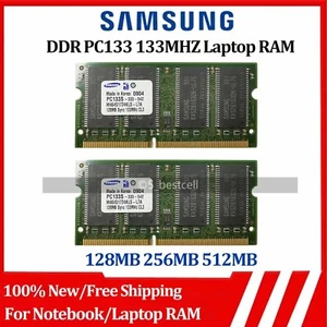 Samsung DDR PC133 133MHz 128MB 256MB 512MB SDRAM 144-pol. SO-DIMM Laptop Memory - Picture 1 of 8