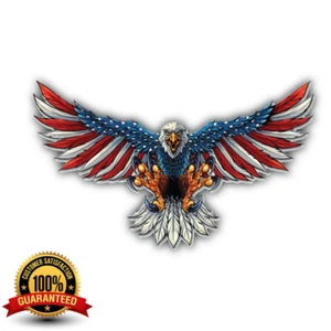 AMERICAN FLAG BALD EAGLE USA MADE DECAL STICKER 3M TRUCK VEHICLE WINDOW WALL CAR - Picture 1 of 8
