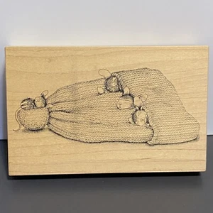 Sello de goma vintage de House Mouse Designs tapa siesta 1999 Stampa rosa ratones usado en excelente estado - Imagen 1 de 4