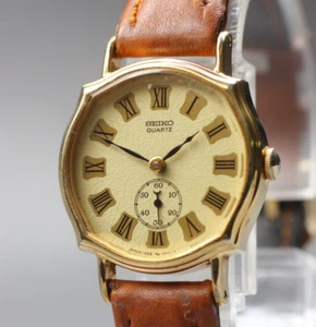 Vintage 1981 Exc+5 SEIKO Socie 1428-5010 Roman Small Second Qz 24mm Ladies Watch - Picture 1 of 10