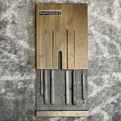 Juego de cuchillos vintage Town & Country Washington Forge 6 piezas montaje en pared; talla/reparación Foto 1 de 4