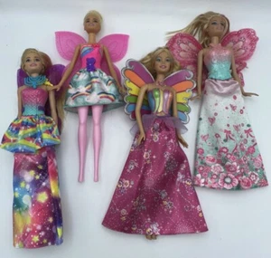 Lot Of 4 Mattel Barbie Fairytopia Magic of the Rainbow Fairy Dolls Wings Elina - Picture 1 of 9