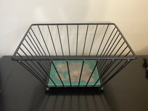 Metal Wire Handled Basket with Tile Bottom Vegetables and Fruit Square 12" X 12" Cover