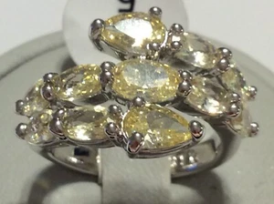 Bomb Party Raise a Toast Lemon Cubic Zirconia Rhodium Ring SZ 5 7783 - Picture 1 of 1