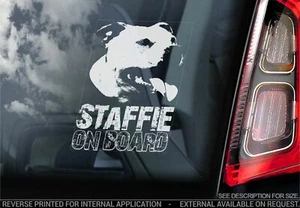 Staffie Car Sticker - Staffordshire Bull Terrier Dog On Board Window Gift V11 - Picture 1 of 1