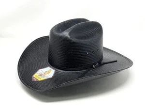 STETSON COAL MINE 10X BLACK STRAW COWBOY WESTERN HUT - Bild 1 von 4