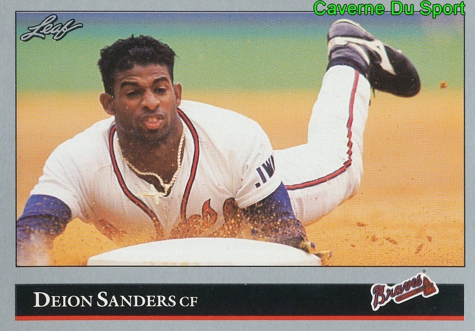 448   DEION SANDERS    ATLANTA BRAVES  BASEBALL CARD LEAF 1992 - Photo 1/1