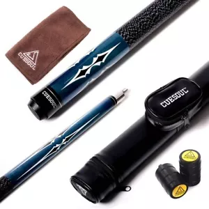 CUESOUL 58 Inch 19oz Maple Billiard Stick Pool Cue Set 11.5mm Tip Acid Blue - Picture 1 of 6