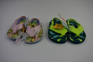 Lot of 2 Cat & Jack Toddler Shawn Sandals Green and Pink Size S 5/6 Brand New