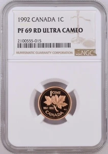 1992 Canada 1C Penny NGC PF69 RD Ultra Cameo - POP 8 - Picture 1 of 2