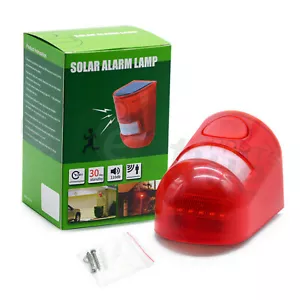 Solar Alarm LED Light Solar Strobe Light Wireless Motion Sensor Detector Outdoor - Picture 1 of 12