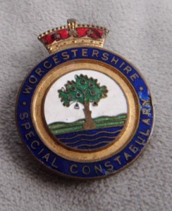 1930s Worcestershire Special Constable enamel lapel badge by Fattorini - Picture 1 of 7