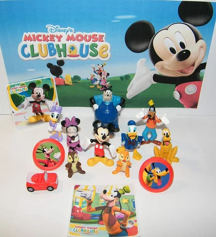 Mickey Mouse Clubhouse Deluxe Figure Set of 10 with 2 Stickers and 2 Rings Cover