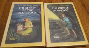  Vintage Nancy Drew Books #1 #2 Carolyn Keene Hardcover 1959 Book Club Edition - Picture 1 of 4