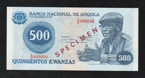 π¦π΄ ANGOLA 500 KWANZAS 1975 * SPECIMEN * GEM UNC * - Picture 1 of 2