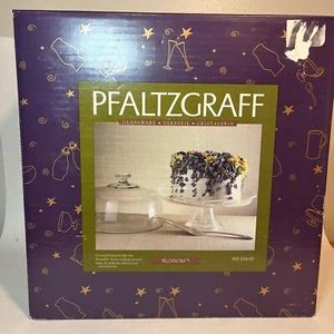 Vintage Pfaltzgraff 12” Glass Cake Stand Dome Cover Scallop Edge Blossom - NIB - Picture 1 of 12