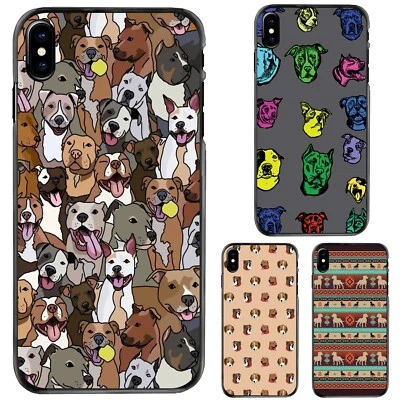 pitbull dogs pattern art For iPhone 11 12 13 14 15 Plus Pro Max Phone Cover - Image 1 of 4