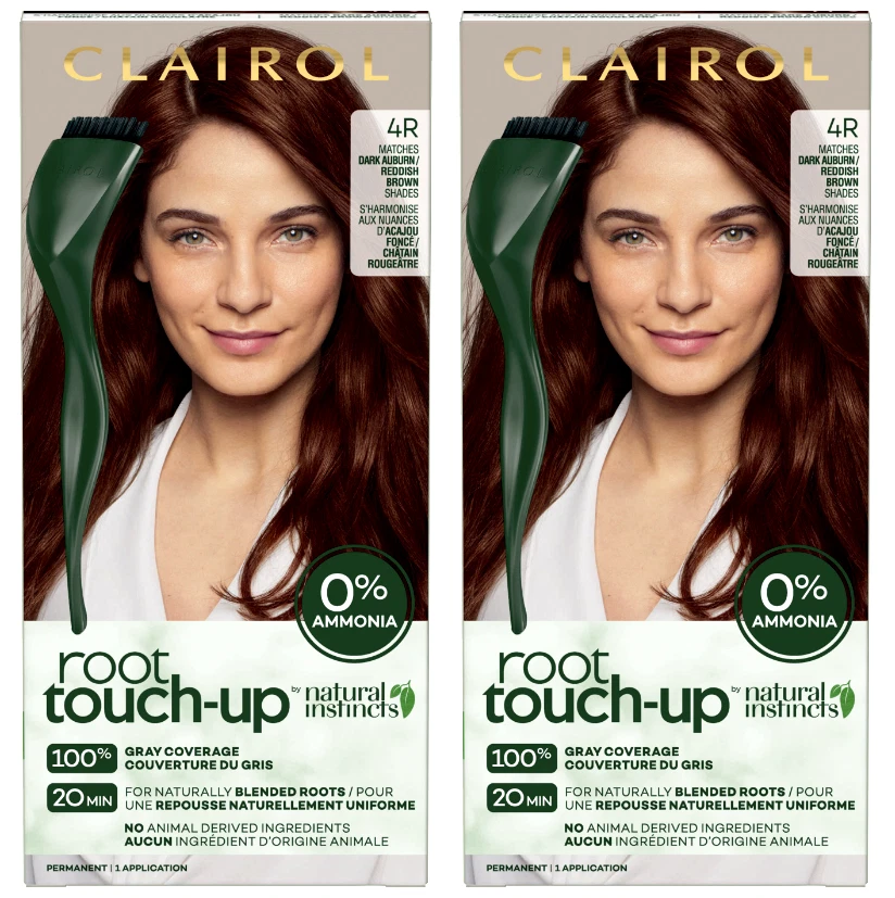 Краска для волос Clairol Root Touch-Up перманентная 4R темно-оберн/красновато-коричневая - упаковка из 2 - Изображение 1 из 1