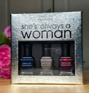 Deborah Lippmann She's Always A Woman Lim Ed Nail Lacquer Mini Trio, .27 Oz. NIB - Picture 1 of 7