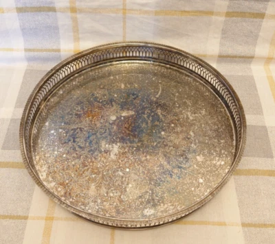 Vintage Silver Plated Ornate Floral Serving Tray/Platter - Image 1 of 4