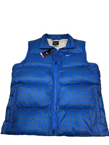 Giubbotto Nike Uomo L 550 Piumino Imbottito Full Zip Blu Corda Design Swoosh Nuovo! - Foto 1 di 7