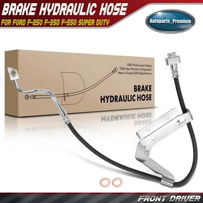 Manguera hidráulica de freno del lado del conductor delantero izquierdo para Ford F-250 F-350 F-550 Super Duty Foto 1 de 4
